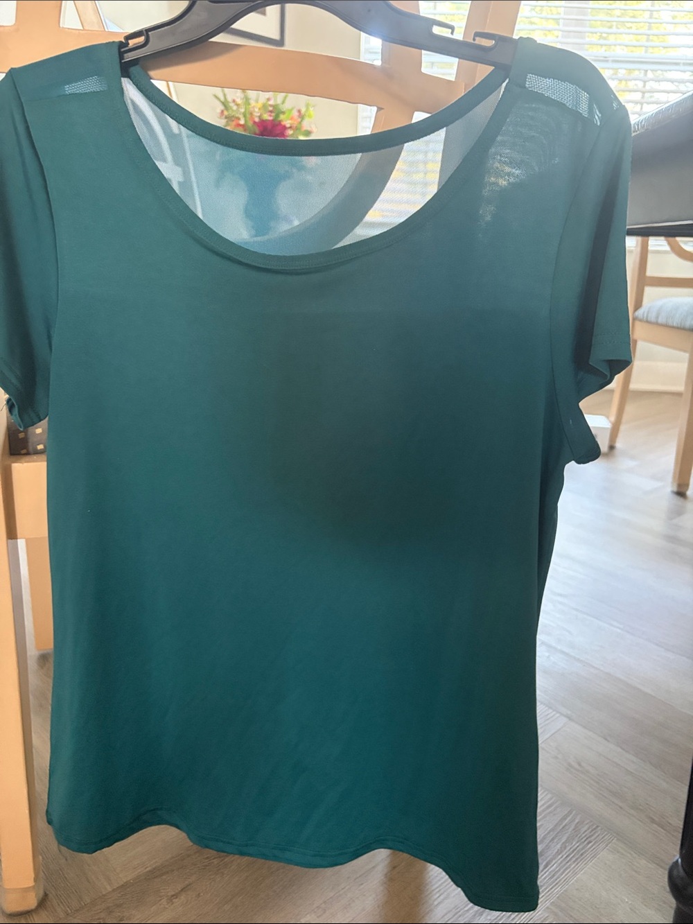 Daisy Fuentes Teal Short-Sleeve Scoop Neck Top